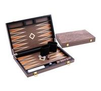 Backgammon en bois de luxe 15 pouces - ronce de noyer vernie - jeu pliable 2 joueurs - Engelhart 250546 G