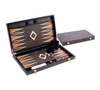 Backgammon en bois de luxe 18 pouces - ébène verni brun - grand format 2 joueurs - Engelhart 250545 G