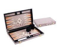 Backgammon en bois de luxe 18 pouces - ébène verni gris - grand format 2 joueurs - Engelhart 250543 Gris G