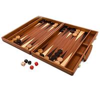 Backgammon en Bois de Voyage 50 x 38 cm - Grand Jeu de Société en Acajou Marqueté