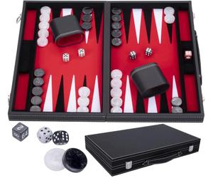 Backgammon Luxe 15 Pouces Mallette Simili Cuir Feutrine Incrustée 250507