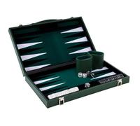 Backgammon Luxe 18 Pouces ENGELHART - Coffret Pliable Simili Cuir et Feutrine - Jeu Traditionnel 2 Joueurs - Idée Cadeau