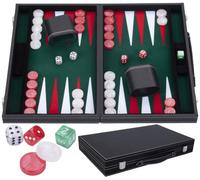 Backgammon Luxe Vert 18 Pouces 45,5 Cm - Mallette Simili Cuir, des Nacres