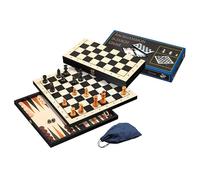 Backgammon - PHILOS - 3-1 set 44mm - Noir et beige - Adulte - Jeu de plateau - Intérieur
