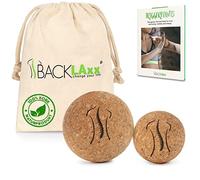 BACKLAxx ® Balle de massage (5 cm + 7 cm) - Balle massage durable en liège avec sac de rangement - balle antibactérienne idéale pour l'automassage - eBook GRATUIT sur les points de déclenchement