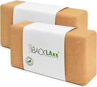 BACKLAXX® Brique Yoga en Liège Lot de 2, Bloc Yoga Antidérapant