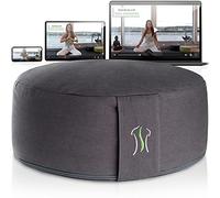 BACKLAxx ® Coussin de Meditation Coussin Yoga avec Remplissage de Sarrasin - Hauteur d'assise 15cm et Largeur d'assise 35cm - Yoga Coussin Rond avec Cours vidéo Inclus - Coussin pour Yoga