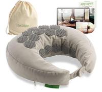 BACKLAxx ® Coussin de nuque d'acupression - Utilisable des deux côtés - Mélange de lin de qualité supérieure - Matériaux durables - 27 x 27 cm - Garnissage sarrasin