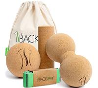 BACKLAXX® Kit Rouleau de Massage en Liège avec Balle, Fascias & Dos