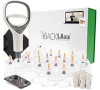 BACKLAXX® Kit Ventouses Massage 12 Verres avec Pompe à Vide, Cupping Set