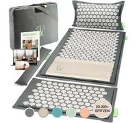 BACKLAXX® Tapis d'Acupression Magnum XL avec Coussin, Tapis Champ de Fleurs | XL avec 120% de surface en plus: tapis acupression avec coussin, serviette & sac, tapis fleur à picots grand format