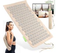 BACKLAXX® Tapis d'Acupression To-Go avec Coussin, Format Voyage Compact | Pour le bagage à main: tapis acupression compact avec coussin & sac, tapis fleur à picots de voyage