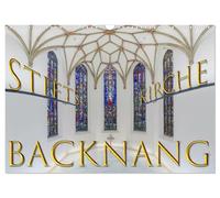 Backnang Calendrier mural 2026 format A3 paysage avec vue panoramique dans l'église des stylos - Calendrier mensuel CALVENDO