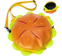Backpack de burger à deux couches de cheeseburger avec sangle et hamburger pendentif drap et hamburger sac à dos de dessins animés jaunes pour un usage quotidien, voyage en plein air hamburger sac à