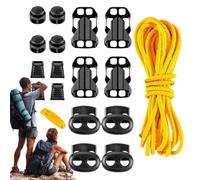 Backpack Elastic Rope Buckle, Hiking Backpack Elastic Rope with Buckle, 18-Piece Replacement Set for Trekking, Mountaineering, Camping Gear, Increased Storage Capacity and Convenient Carrying