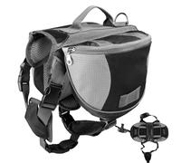 Backpack for Dogs - Portable Adjustable Saddle Bag with Handle for Easy Carry, Pet Supplies Storage Daily Essentials, Urban Travel to Car Airplane Taxi Public Transport, Camping Outdoor Outing