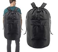 Backpack Laundry Bag, Waterproof Clothes Hamper, Straps, Extra Storage Pockets and College Dorm Travel Camping for Dorm Rooms Oxford Cloth, 81 x 41 cm Black