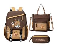 Backpack Set - Large Capacity Kids Bookbag, Waterproof Cartoon School Bag, Pencil Case Included, Cute Animal For Boys Girls, Children Students, Travel Lunch Storage Organizer | Fun Daily Carr