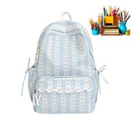 Backpack With Bows With Lace 380g Trim Bow Striped Preppy Aesthetic Bag