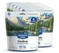Backpacker's Pantry Chana Masala - Lot de 6 aliments lyophilisés pour le camping - Aliment d'urgence - 21 g de protéines - Végétalien - Sans gluten
