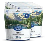 Backpacker's Pantry Pad Thai - Aliments lyophilisés pour randonnée et camping - Aliments d'urgence - 23 g de protéines, végétaliens, sans gluten - 6 pièces