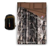 Backpacking Sleeping Bag Camping Gear - Double Sleeping Bag for Adults/Teens w/ 2 Pillows, Bag - Outdoor Lightweight Weather Proof Sleeping Bags - Camping, Hiking - SereneLife SLSBRT (Real Trees)