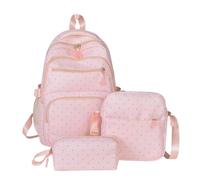 Backpacks for Girls, 3 Piece Cute Dot Aesthetic, Compartment Bookbag | Teenager Daily Backpack for Students, Kindergarten, Primary, Middle, High, Elementary, Back-to-School, Travel, Daily