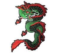 Backpatche dragon vert Chinois patche dorsal brodé thermocollant kung fu