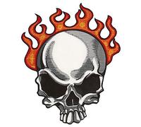 Backpatche Grande Tête De Mort Patche Dorsal Thermocollant Fire Skull Patch Grand Dossard