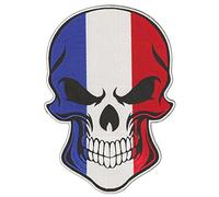 Backpatche Skull France patche dorsal thermocollant tête mort drapeau Français
