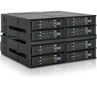 Backplane Cage,Boîtier De Rack Entièrement Métallique Pour 8 X Ssd Or Hdd 2,5¿ Sata/Sas Dans 2 Baies De 5.25¿ Avec Connecteur Minisas Hd - Tougharmor Mb508Sp-B