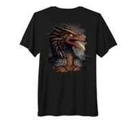 Backprint Aigle cracheur de feu de liberté et de Force T-Shirt Haut de Gamme