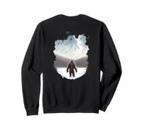 Backprint Bigfoot dans la Neige dans Les Montagnes Paysage Sweatshirt