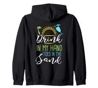 Backprint Boire dans ma Main Orteils dans Le Sable Vacances Sweat à Capuche
