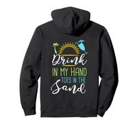Backprint Boire dans ma Main Orteils dans Le Sable Vacances Sweat à Capuche