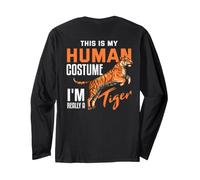 Backprint C'est Mon Costume Humain Je suis Vraiment Un Tigre Manche Longue