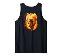 Backprint Coureur de vélo de Montagne avec des pneus en feu Débardeur