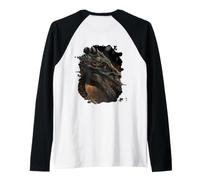 Backprint Dinosaure Fantastique T-Rex Dino Manche Raglan