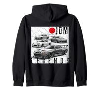 Backprint Distress JDM Legends Race Cars Drapeau Japonais Cadeaux Sweat à Capuche