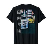 Backprint Distress Les Voitures de Sport légendaires de JDM Racing la Nuit T-Shirt