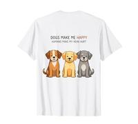 Backprint Dogs Make Me Happy Citations Human Make My Head Hurt T-Shirt