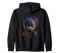 Backprint Dragon dans l'espace, Une légende Rencontre la Sweat à Capuche