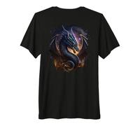 Backprint Dragon dans l'espace, Une légende Rencontre la T-Shirt Haut de Gamme
