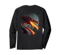 Backprint Dragon de feu cracheur de feu Terrifiant Manche Longue
