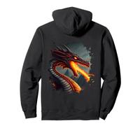 Backprint Dragon de feu cracheur de feu Terrifiant Sweat à Capuche