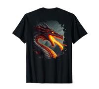 Backprint Dragon de feu cracheur de feu Terrifiant T-Shirt