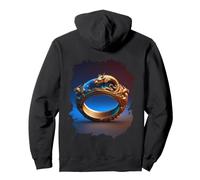 Backprint Dragon d'or Mystique dans l'anneau de Espace Bleu Sweat à Capuche