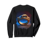Backprint Dragon d'or Mystique dans l'anneau de Espace Bleu Sweatshirt