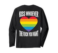 Backprint Embrasse Qui tu Veux LGBTQI Regenbogen Manche Longue