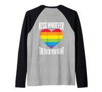 Backprint Embrasse Qui tu Veux LGBTQI Regenbogen Manche Raglan